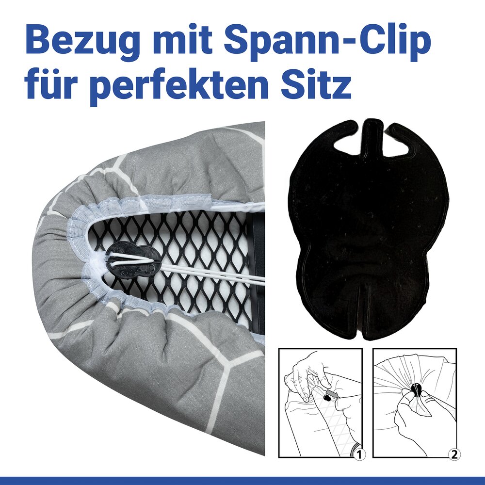 Bügelbrettbezug Mod. Alu-Comfort L/XL  passend bis 140 x 50 cm, bis zu 50 % Zeitersparnis