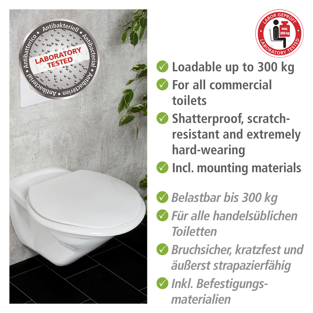 WC-Sitz Mod. Torino XXL  aus bruchsicherem Duroplast, belastbar bis 300 kg