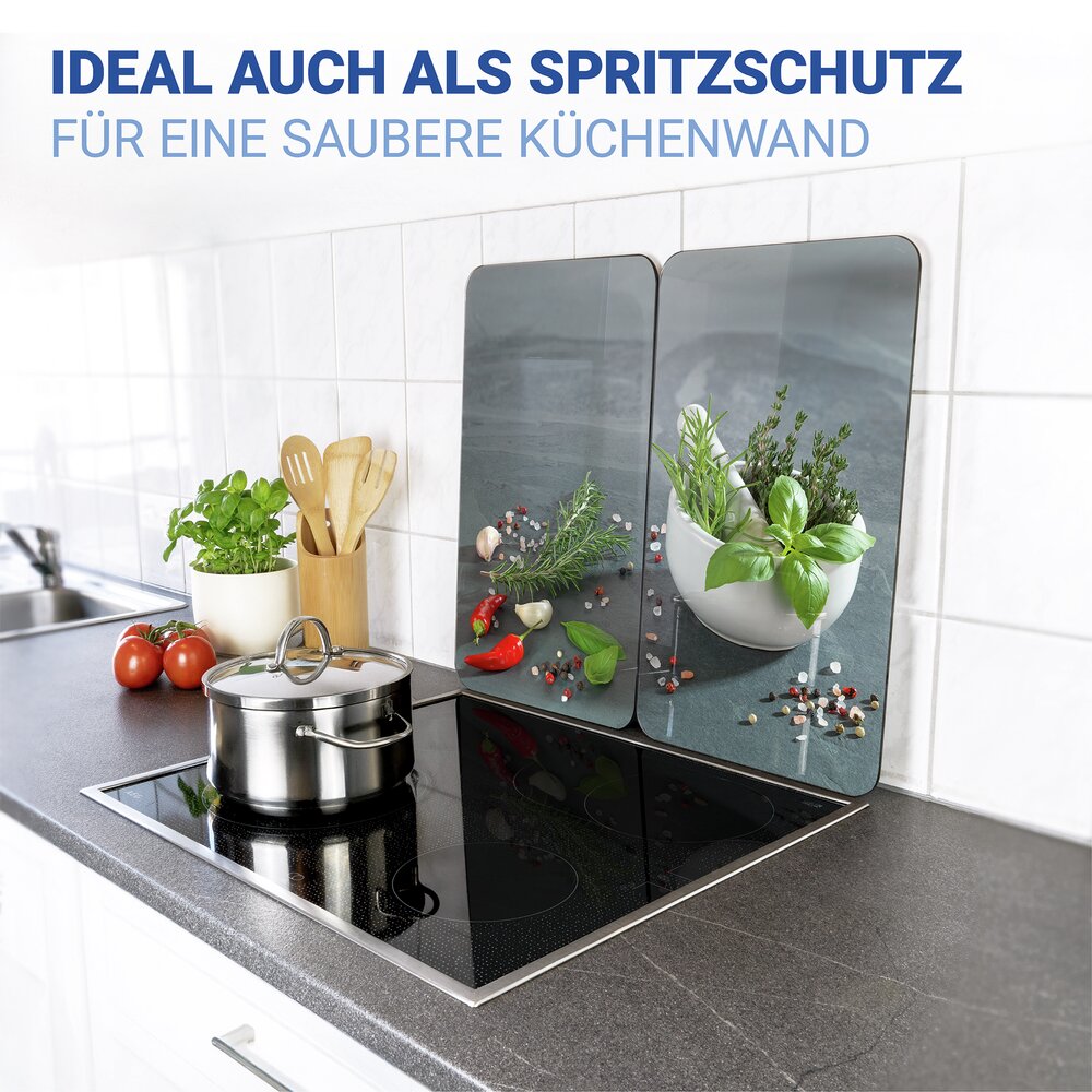 Herdabdeckplatte Universal Mod. Kräuterküche, 2er Set  für alle Herdarten geeignet