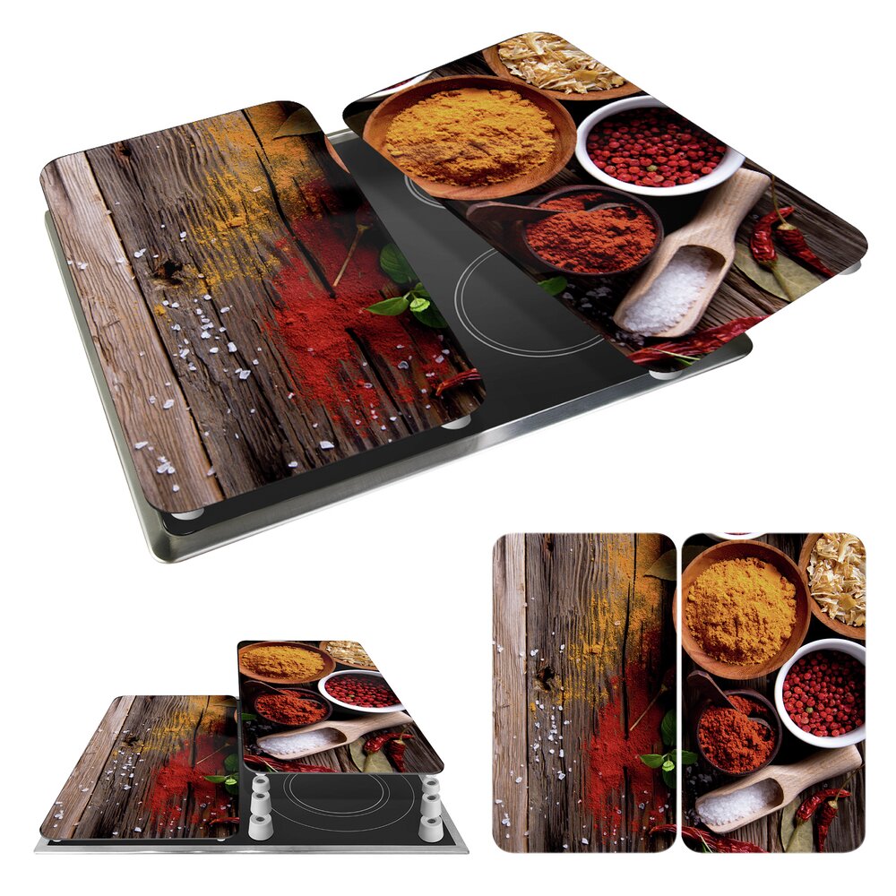 Herdabdeckplatte Universal Mod. Gewürze, 2er Set  für alle Herdarten geeignet