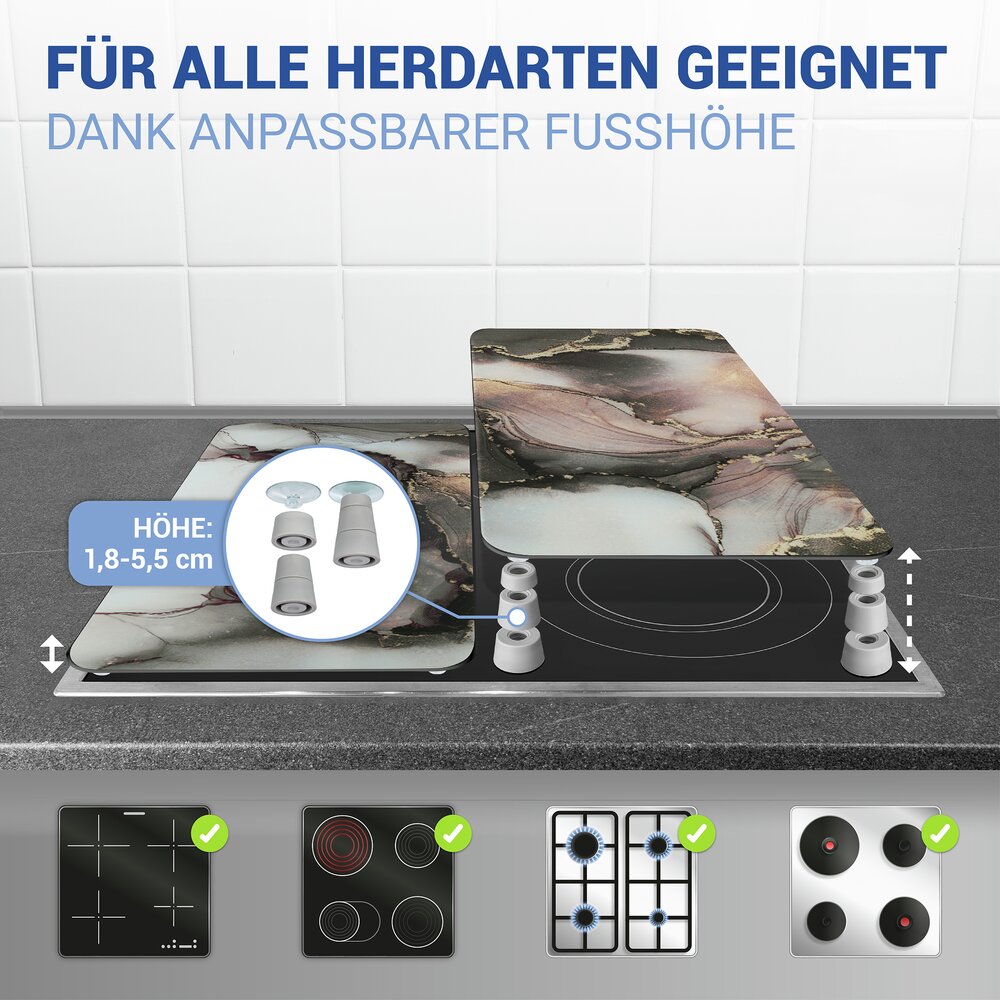 Herdabdeckplatte Universal Mod. Aquarell, 2er Set  für alle Herdarten geeignet