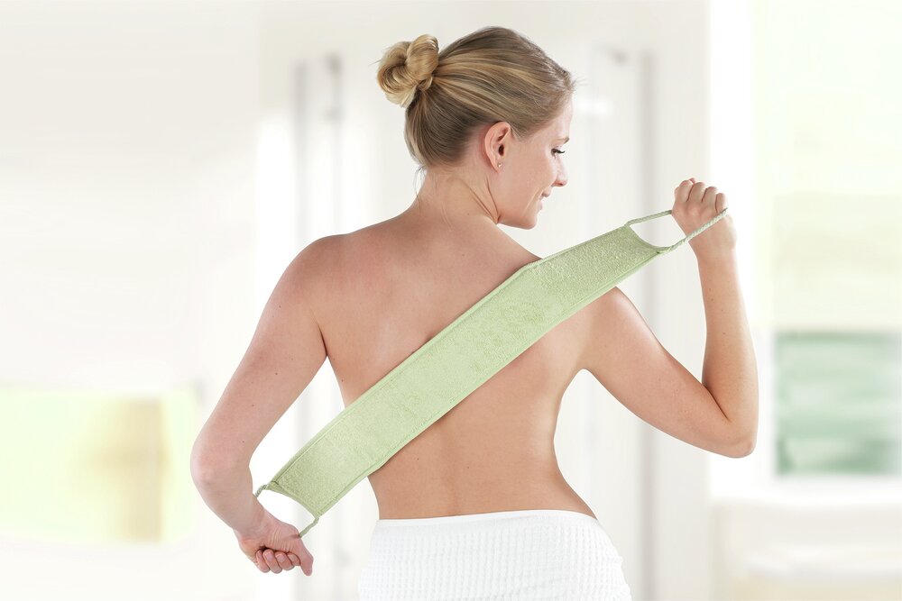 Rückengurt 3in1  Rückentrockner mit natürlichem Peeling-Effekt