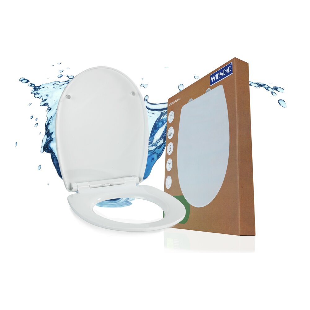 Weißer Toilettensitz Mod. Tavola mit Absenkautomatik in Duroplast  Weißer Toilettensitz Tavola mit Absenkautomatik in Duroplast