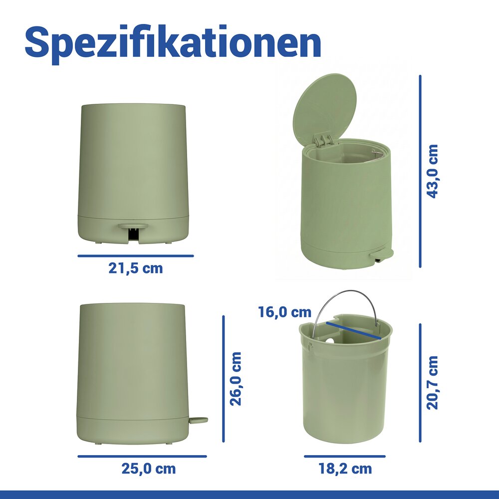 Cosmetica-pedaalemmer Mod. Fablo Groen