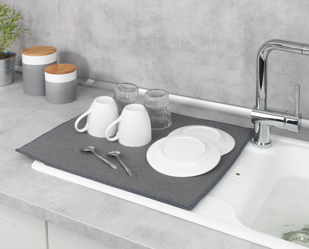 Mikrofaser Abtropfmatte Mod. Miko Grau  47 x 40 cm