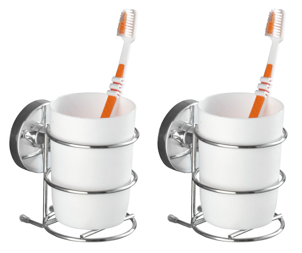 Vacuum-Loc® Wand Zahnputzbecher Mod. Milazzo, 2er Set Befestigen ohne bohren