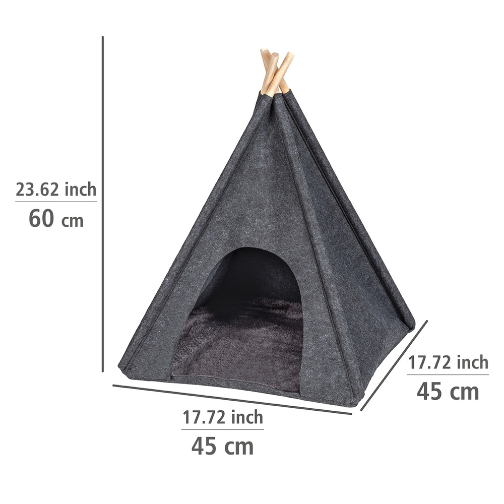 Filz-Tierbett Mod. Tipi Anthrazit  45 x 45 x 60 cm