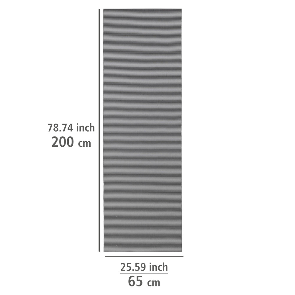 Badematte Grau, 65 x 200 cm  zuschneidbar