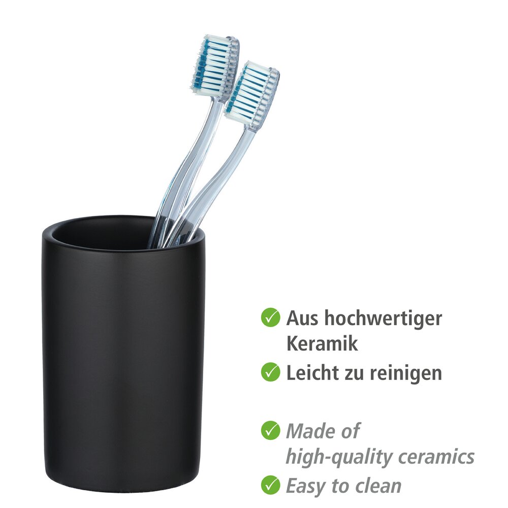Zahnputzbecher Polaris Schwarz matt  Keramik