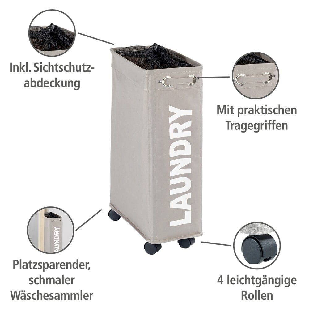 Wäschesammler Mod. Corno Taupe Wäschekorb, 43 l