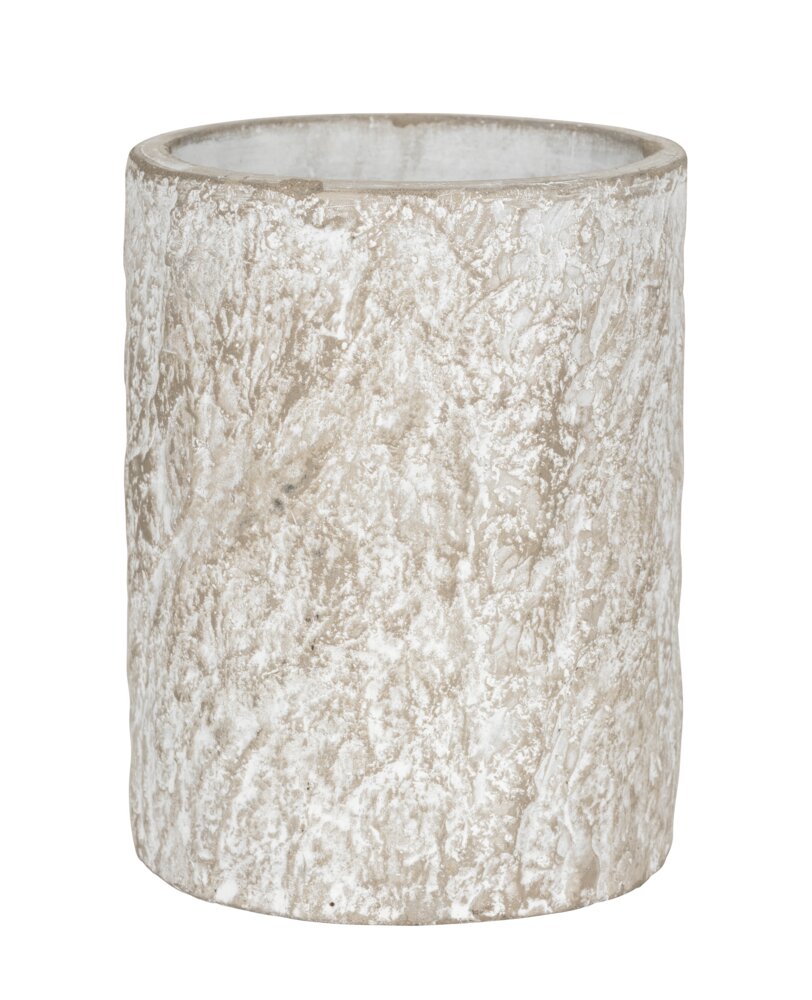 Zahnbürstenhalter Mod. Albacete, grau, Zement, Ø 8.5 cm, H 10.5 cm  ideal für moderne Badezimmer