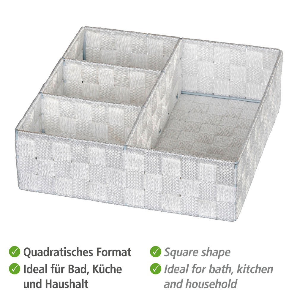 Organizer Mod. Adria Weiß, 4 Fächer  mit Griff