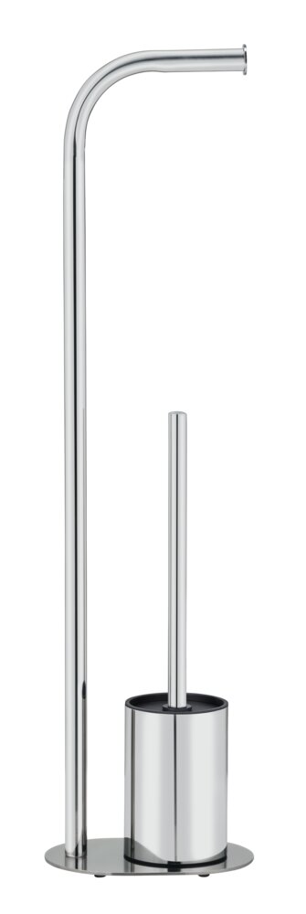 Garniture WC sur pied Mod. Levante, inox, brillant, noir, 23x63x17 cm  autoportante et facile à nettoyer