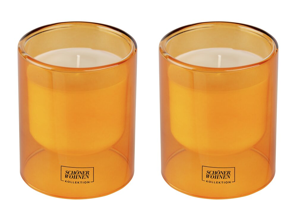 Collection SCHÖNER WOHNEN Bougie parfumée Mod. Vanilla L, lot de 2  Durée de combustion : 45 - 55 heures