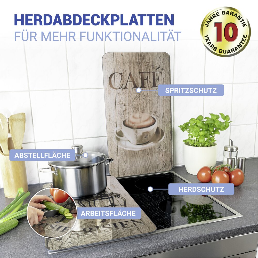 Herdabdeckplatte Universal Mod. Bistro, 2er Set  für alle Herdarten geeignet