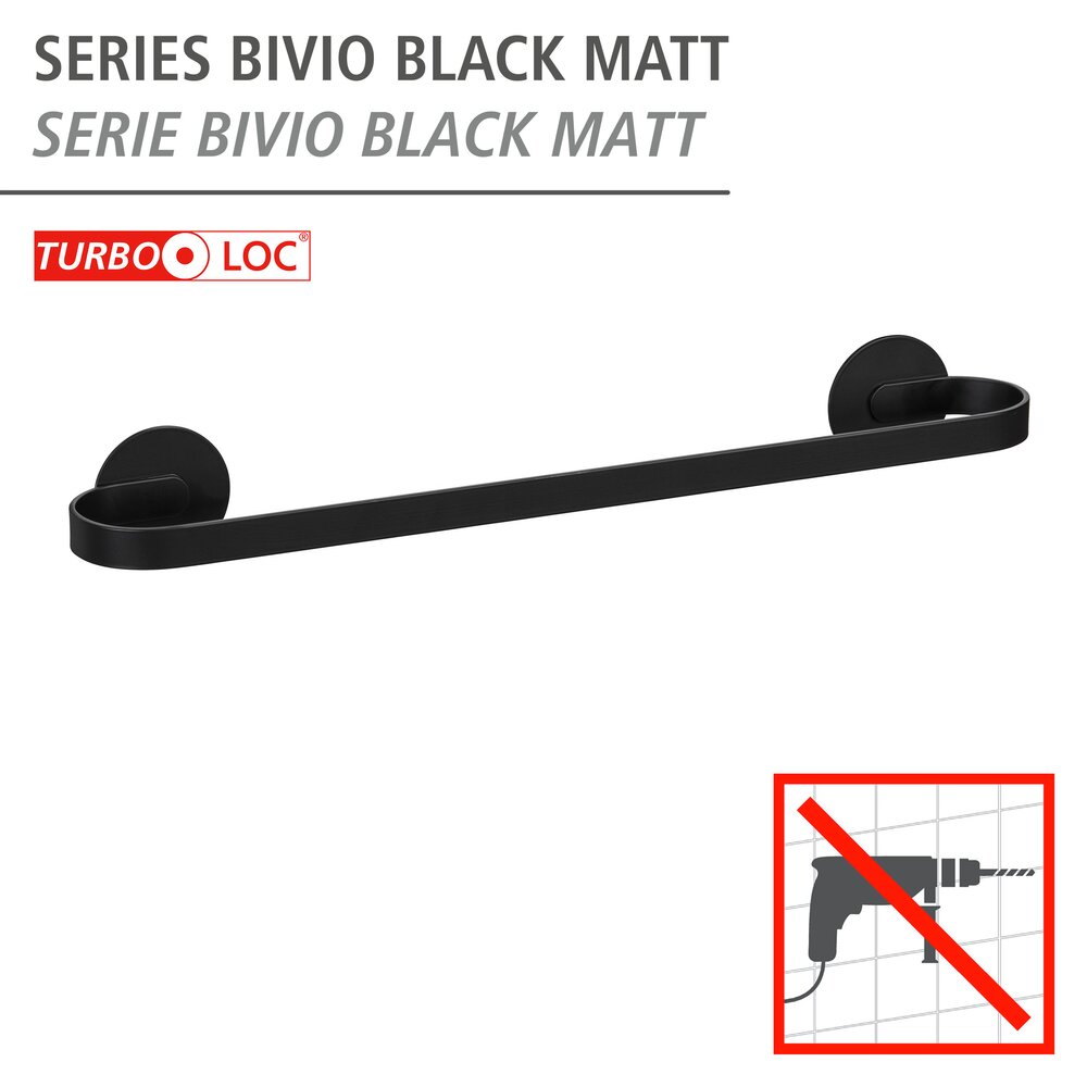 Turbo-Loc® Badhanddoekrek Uno Bivio Zwart mat, 40 cm
