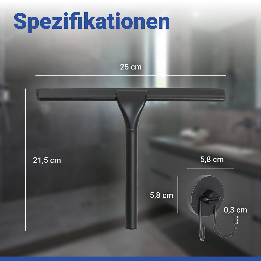 Vacuum-Loc® douchewisser Zwart