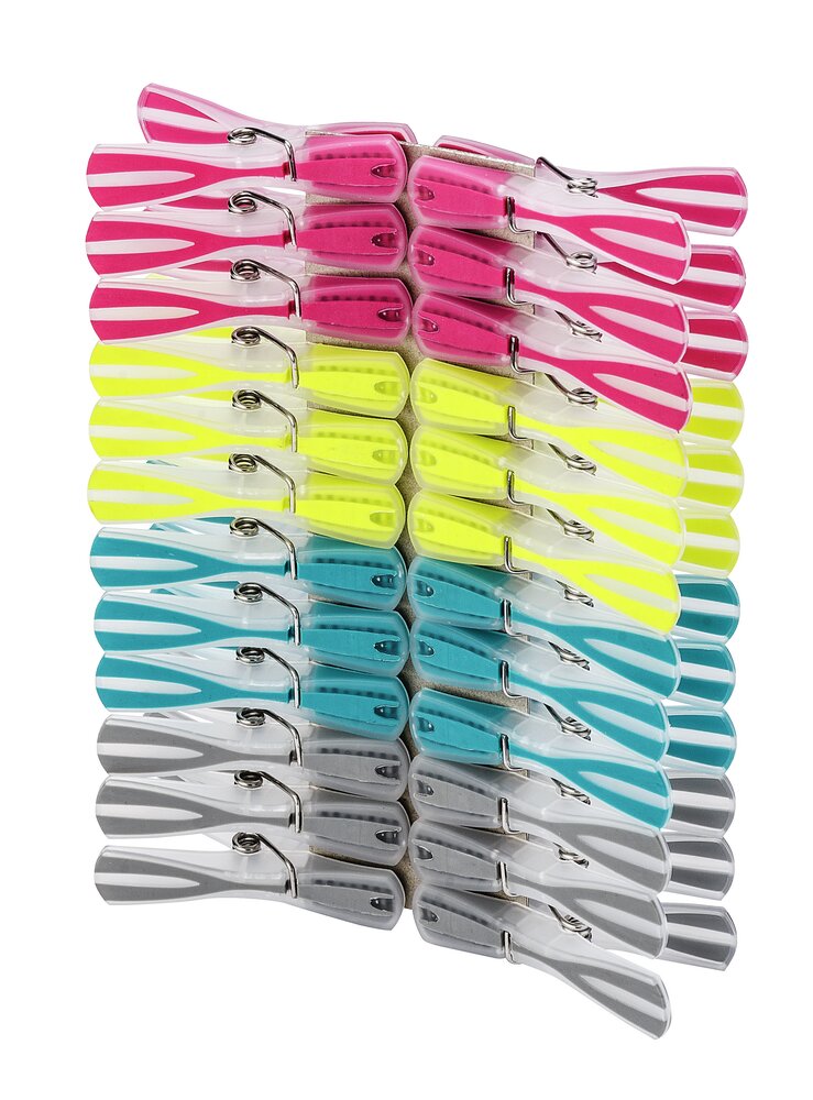 Wäscheklammer Mod. Arrow, 24-teilig  aus farbigem Kunststoff (PP)