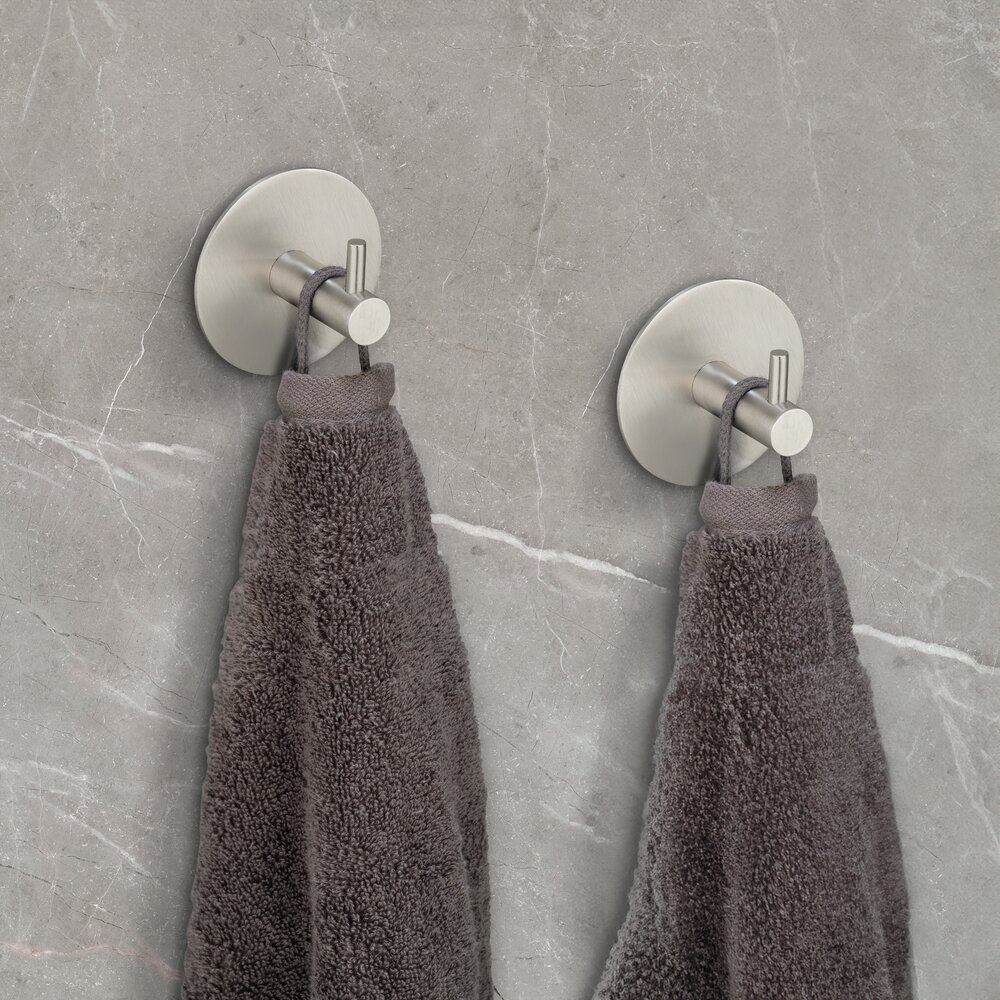 Crochet mural Uno Mod. Meleto, Matt, lot de 2  à coller ou à percer