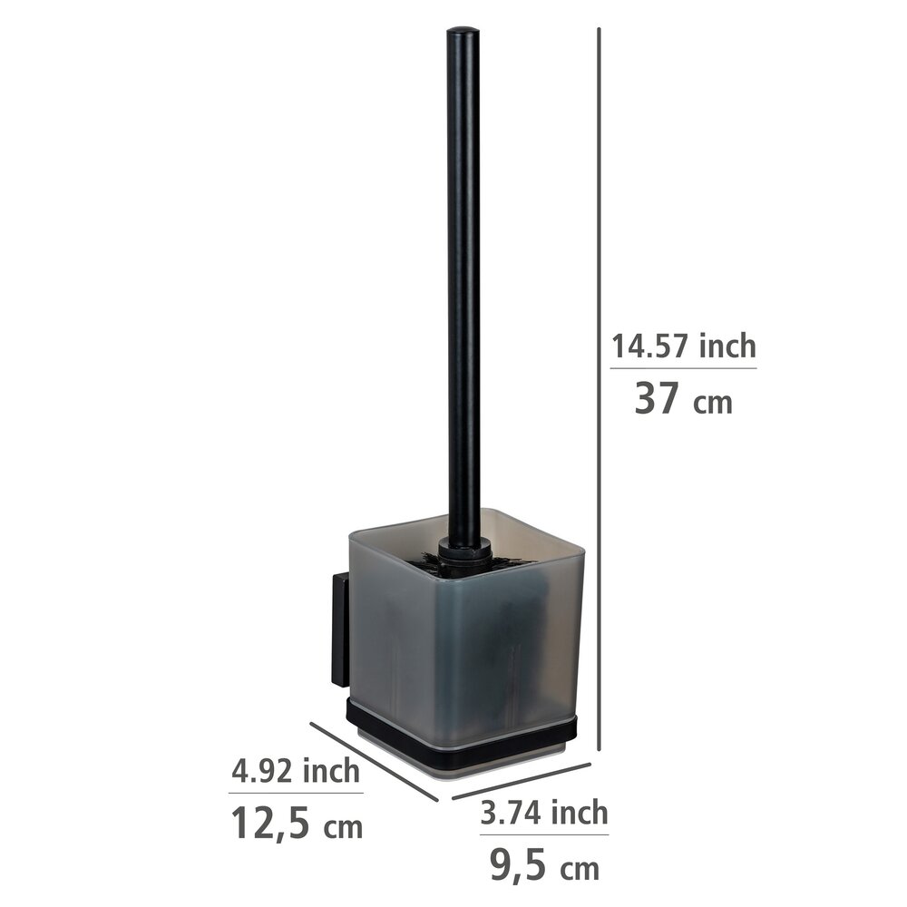 WC-Set Mod. Vacuum-Loc® Quadro, schwarz, Edelstahl/Kunststoff, 9,5x37x12,5 cm  ohne bohren, jederzeit repositionierbar