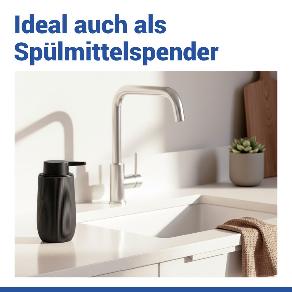 Bad-Accessoire Set Mod. Fablo Schwarz, 2-teilig  aus hochwertiger Keramik