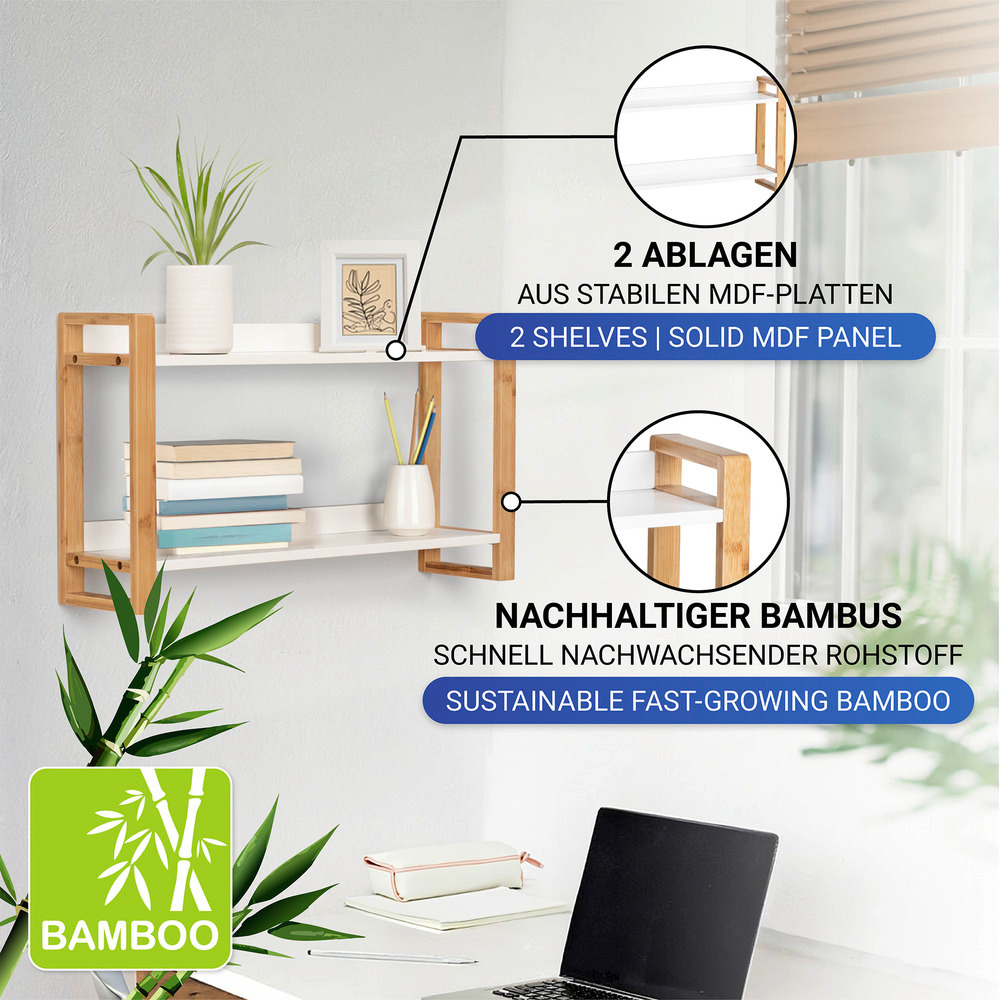 Wandregal Mod. Finja  aus Bambus/MDF