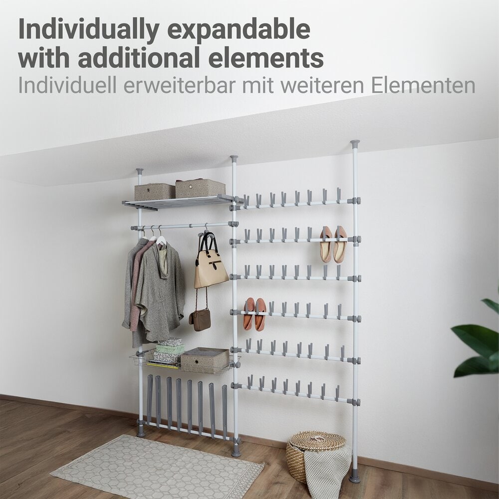 Kleiderstange Herkules 2er-Set: Flexible Teleskopstangen
