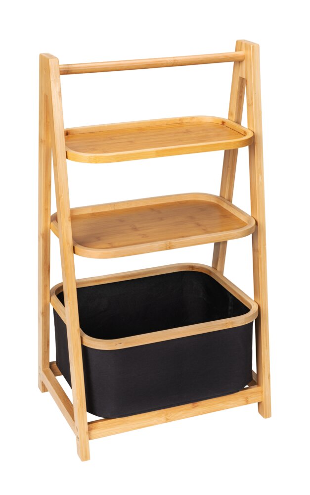 Étagère avec panier Ecori  bambou certifié FSC®, polyester recyclé