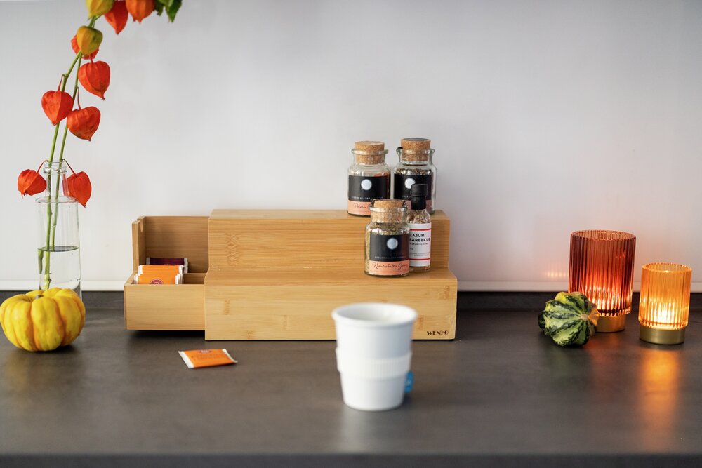 Escalier en Bambou pour Café et Thé  extensible des deux côtés