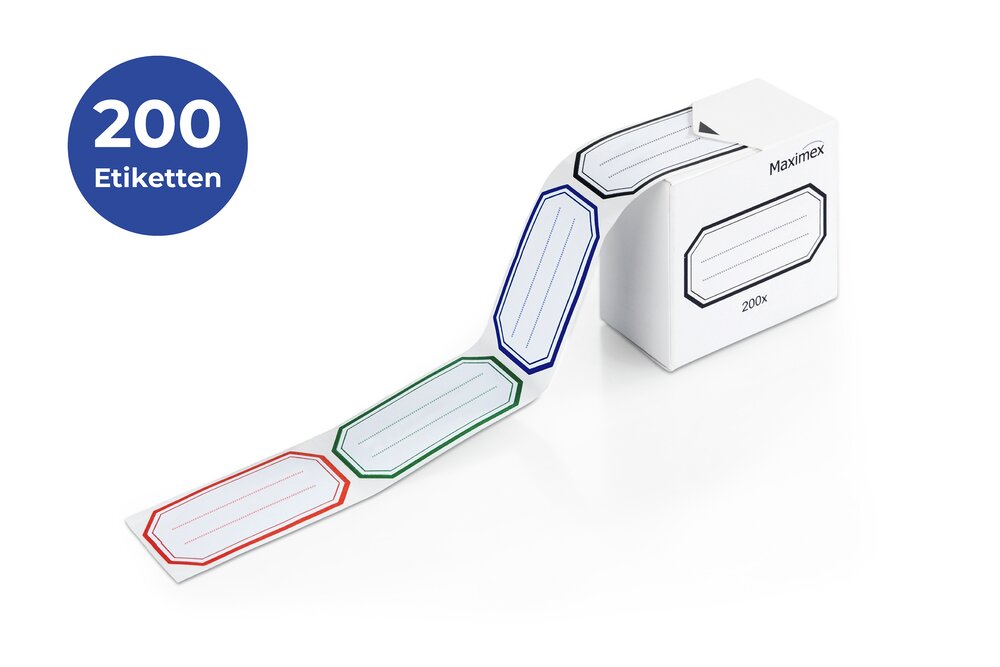 Klebe-Etiketten wasserlöslich 200er + Dispenser  inklusive Etikettenspender