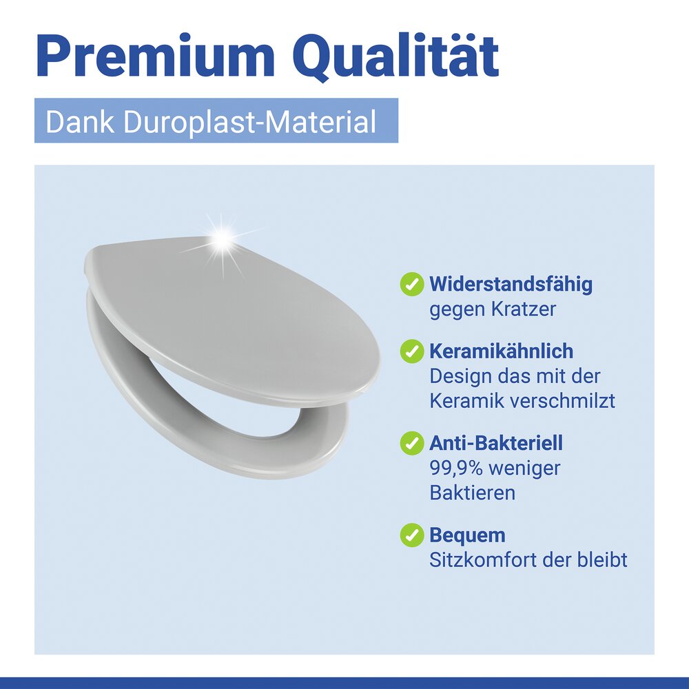 WC Sitz Mod. Samos Concrete Grey  Toilettendeckel mit Absenkautomatik