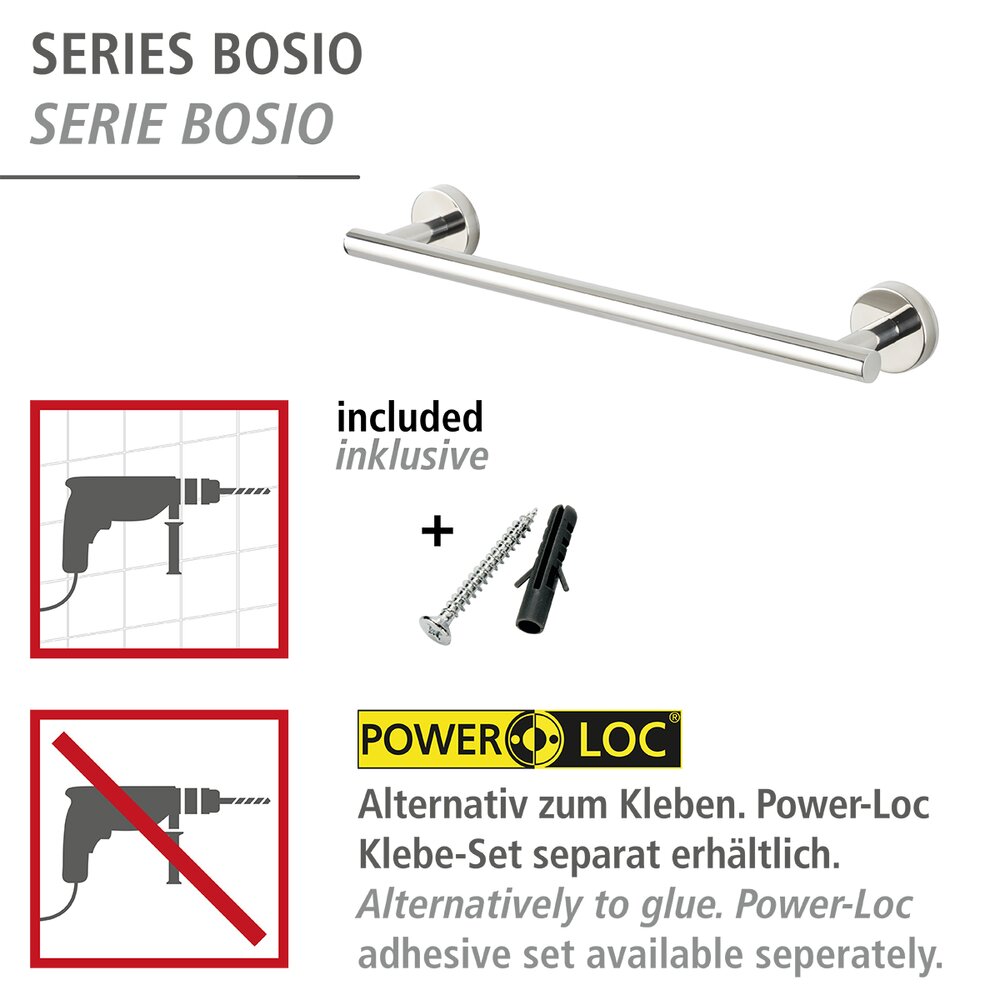 Bosio badhanddoekrek in gepolijst roestvrij staal