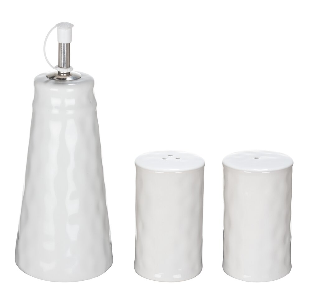 Gewürzstreuer-Set Mod. ADELLE, weiß, Keramik, Ø 8x20 cm spülmaschinenfestes Keramikdesign