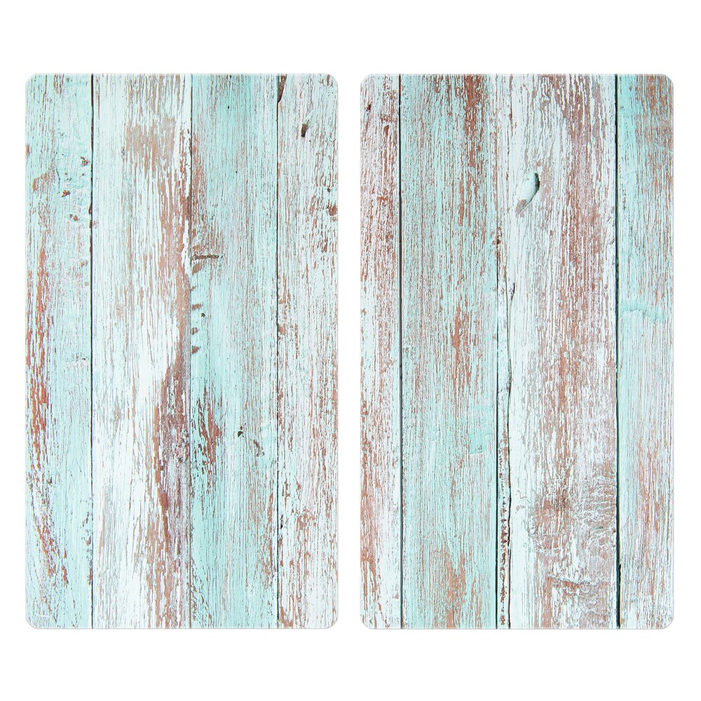 Couvre-plaques de cuisson Mod. Blue Wood, lot de 2  pour vitrocéramique et induction
