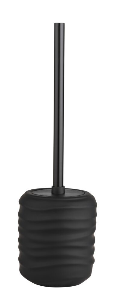 WC-Garnitur Mod. Illana, schwarz, Keramik, Edelstahl, Ø8,5x38,5 cm  soft-touch Beschichtung für besseren Halt