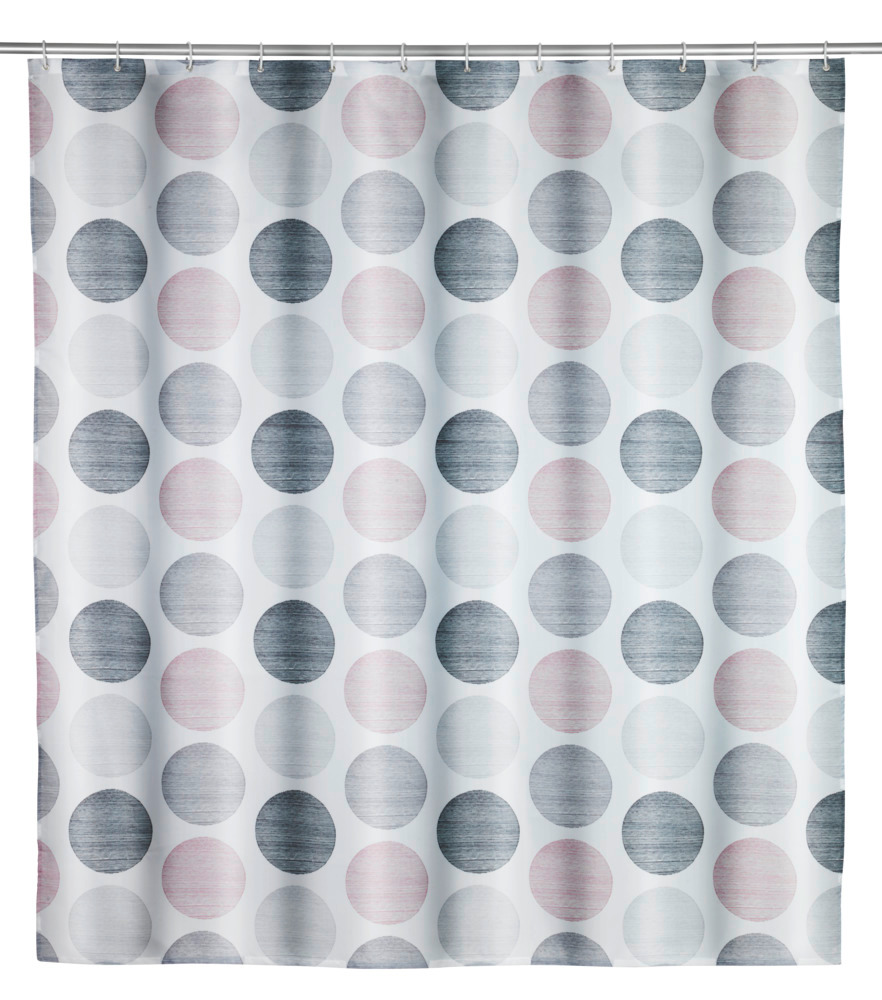 Duschvorhang Mod. Pastell Dots  180 x 200 cm, Textil (100 % recyceltes Polyester)