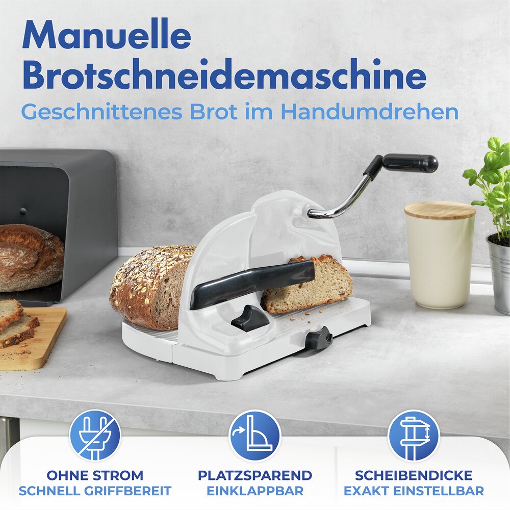 Hand-Brotschneidemaschine: Brotscheiben im Handumdrehen