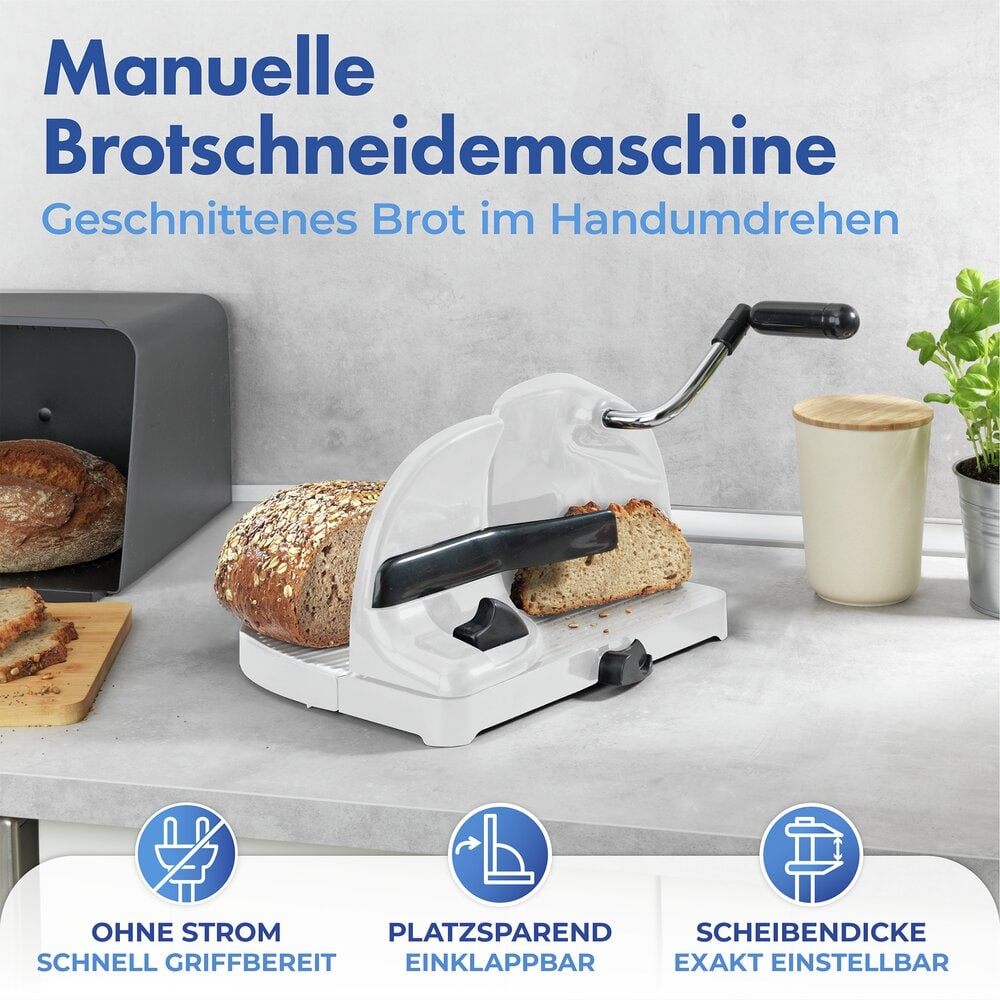 Hand-Brotschneidemaschine: Brotscheiben im Handumdrehen