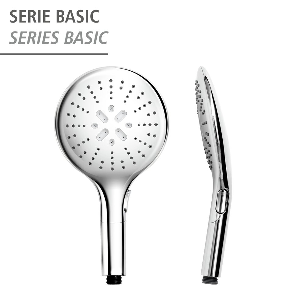 Pomme de douche Basic chrome  avec 2 types de jets