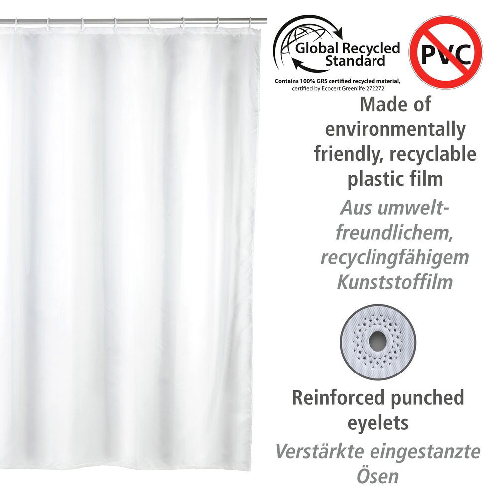 Duschvorhang Uni Weiß, 120 x 200 cm  120 x 200 cm