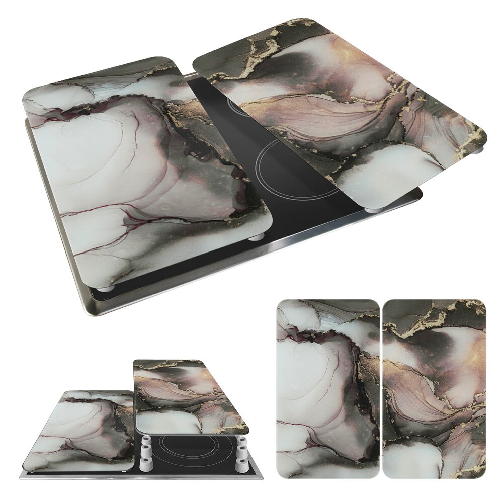 Herdabdeckplatte Universal Mod. Aquarell, 2er Set  für alle Herdarten geeignet
