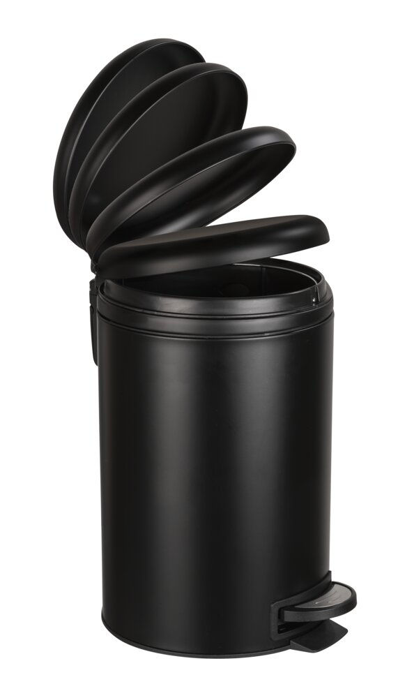 Treteimer Mod. Leman Easy-Close Schwarz 12 L  mit herausnehmbarem Einsatz