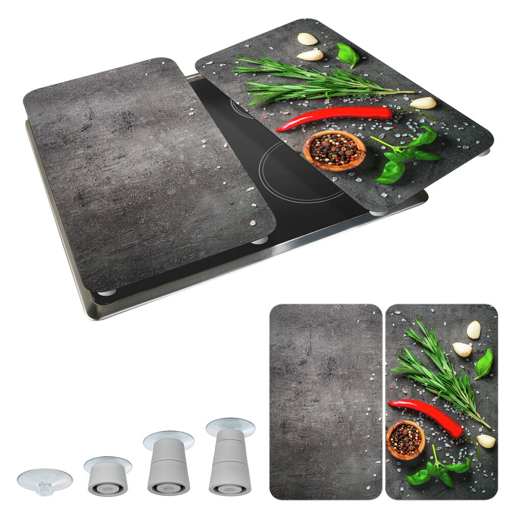 Herdabdeckplatte Universal Mod. Rosmarin, 2er Set  für alle Herdarten geeignet