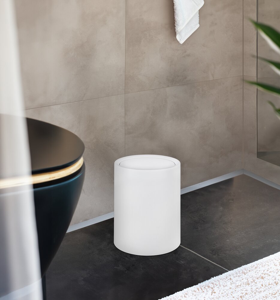 Schwingdeckeleimer Mod. Atri Weiß  Fassungsvermögen: 6 Liter