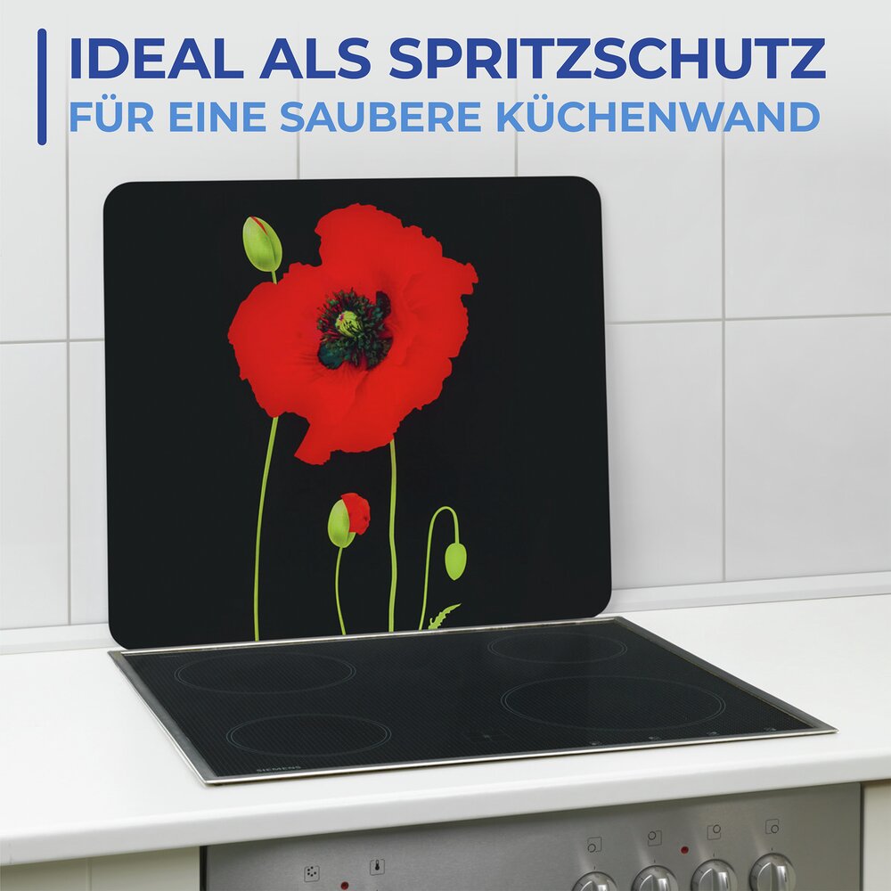 Multi-Platte Mod. Mohn  Spritzschutz, Herdblende, Schneidbrett