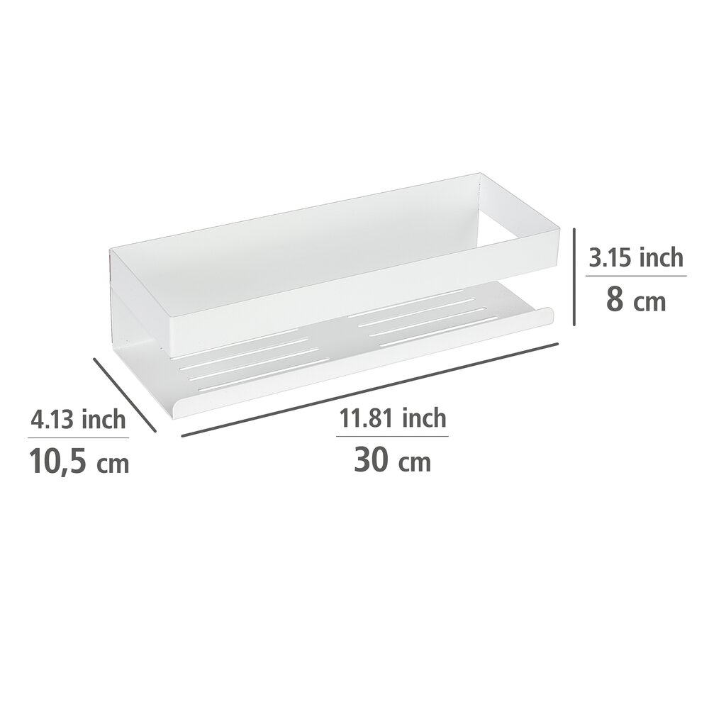 Turbo-Loc® Wandablage Mod. Genova White matt  Befestigen ohne Bohren mit Spezial-Klebepad