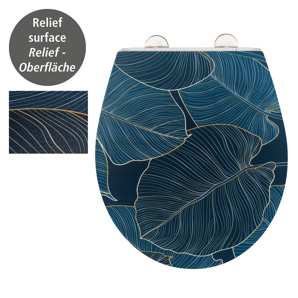 Premium toiletzitting Big Leaves met reliëf