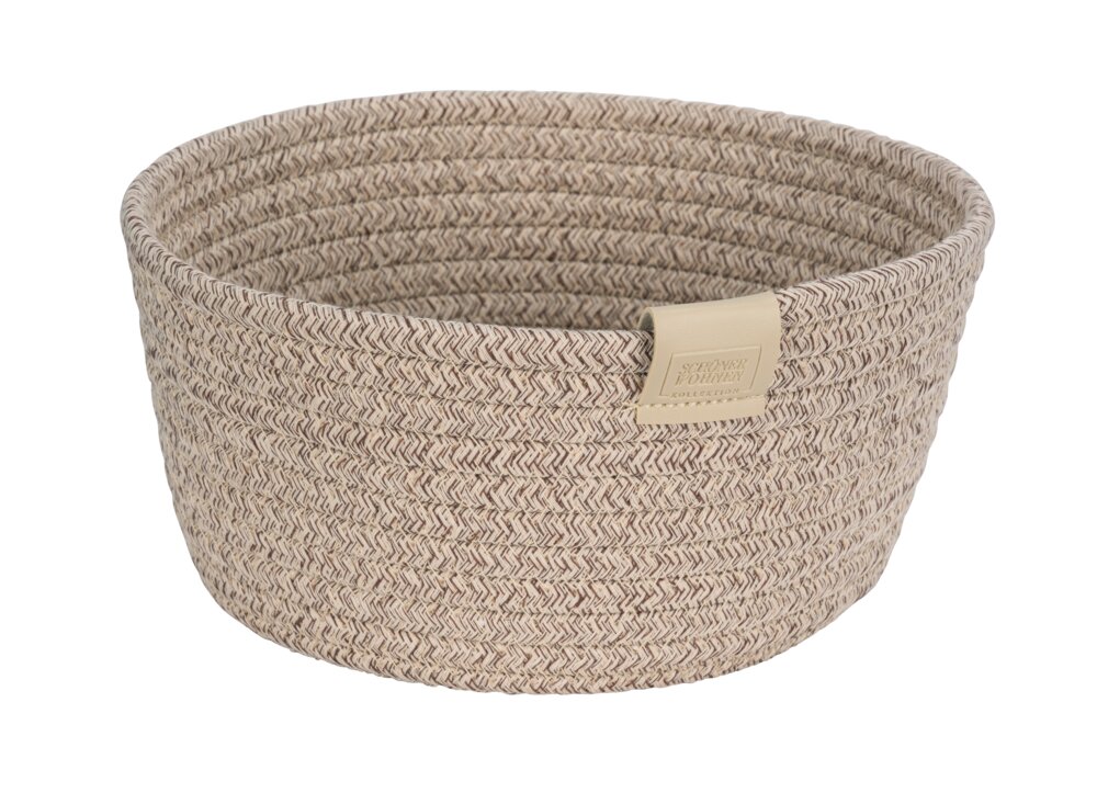 Brotkorb Mod. SVEA, beige, Polyester, PVC, Ø24x11 cm handgefertigt, ideal für Brötchen