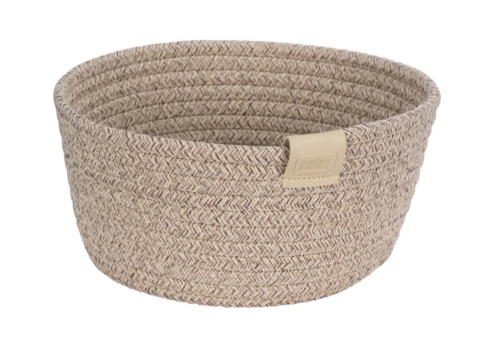 Brotkorb Mod. SVEA, beige, Polyester, PVC, Ø24x11 cm handgefertigt, ideal für Brötchen