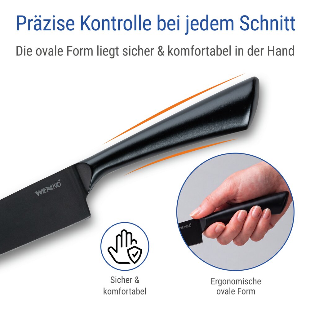 Kochmesser Mod. Ace, Schwarz  Küchenmesser aus rostfreiem Edelstahl